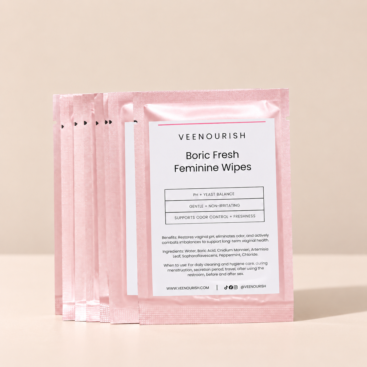 Boric Acid Feminine Wipes (Fragrance-Free) 20-Count