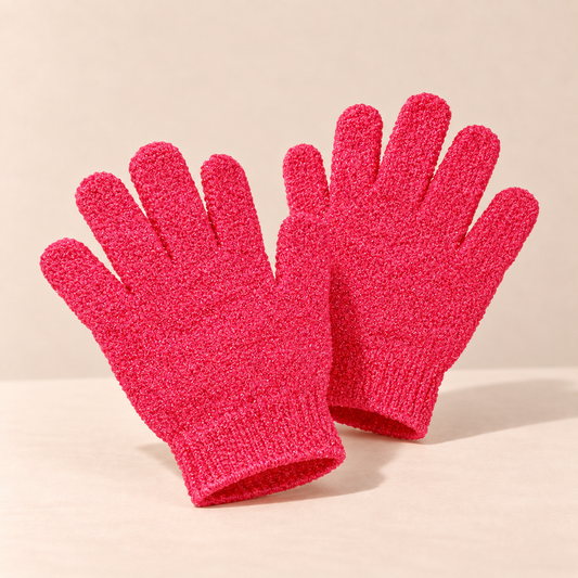 Pink Exfoliating Gloves